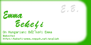 emma bekefi business card
